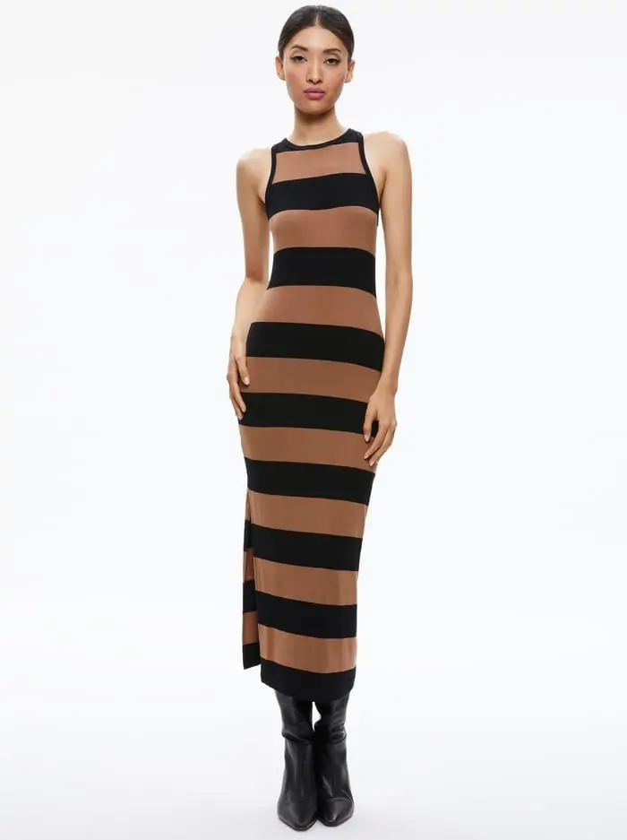 PANIA RACERBACK SIDE SLIT MAXI DRESS